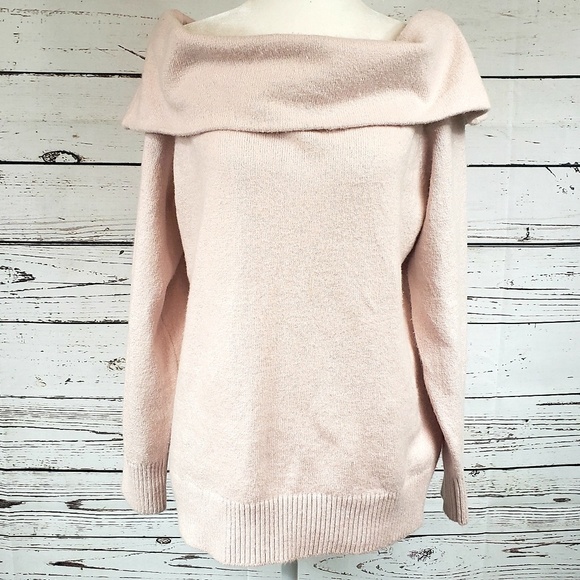 Vince Camuto Sweaters - Vince Camuto Light Pink Cowl Neck Sweater XL